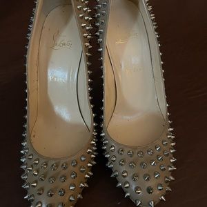 Christian Louboutin spike nude heels